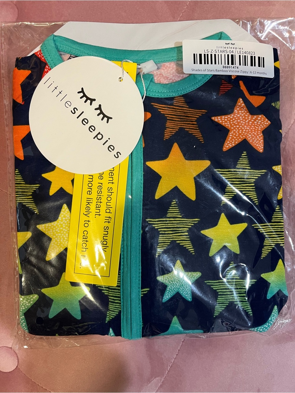 NWT Little Sleepies Shades of Stars Bamboo zippy 6-12m - Picture 2 of 3